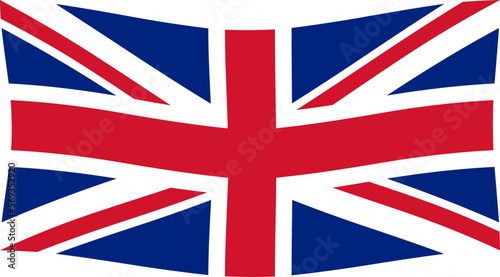 warped union jack flag of the united kingdom