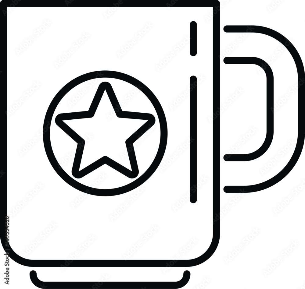 Brand mug icon outline vector. Public media. Strategy gift Brand mug icon outline vector. Public media. Strategy gift