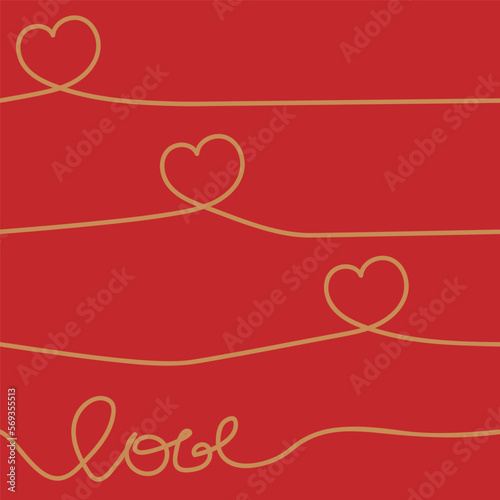Vector illustration. Love seamless pattern. Linear inscriptions about love. Caption: I love you. Design for a wedding or Valentine's Day, textile decor, wrapping paper, cards, invitations.