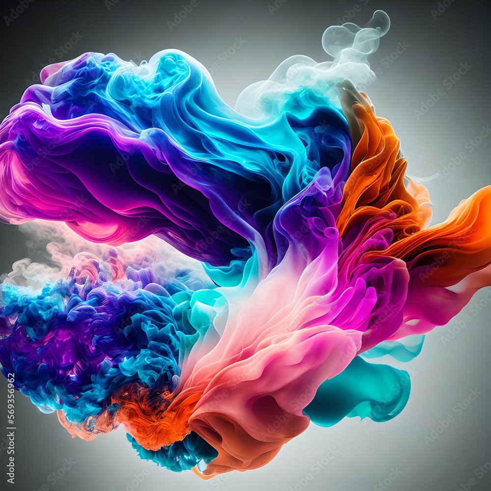 abstract background of colorful smoke cloud, generative art by A.I.