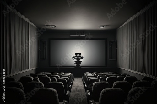 image, interior of an empty cinema, generative ai
