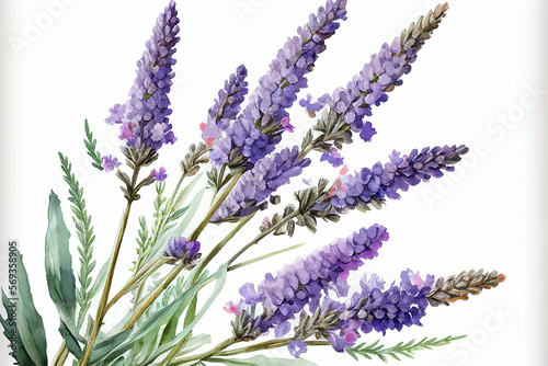 Lavender Flowers  Illustration  Generative AI