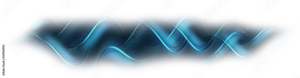 Obraz premium Abstract waves in blue neon 3d decorative frame vector background graphic illustration