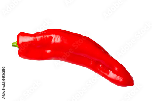 Fresh red capsicum sweet pepper isolated.