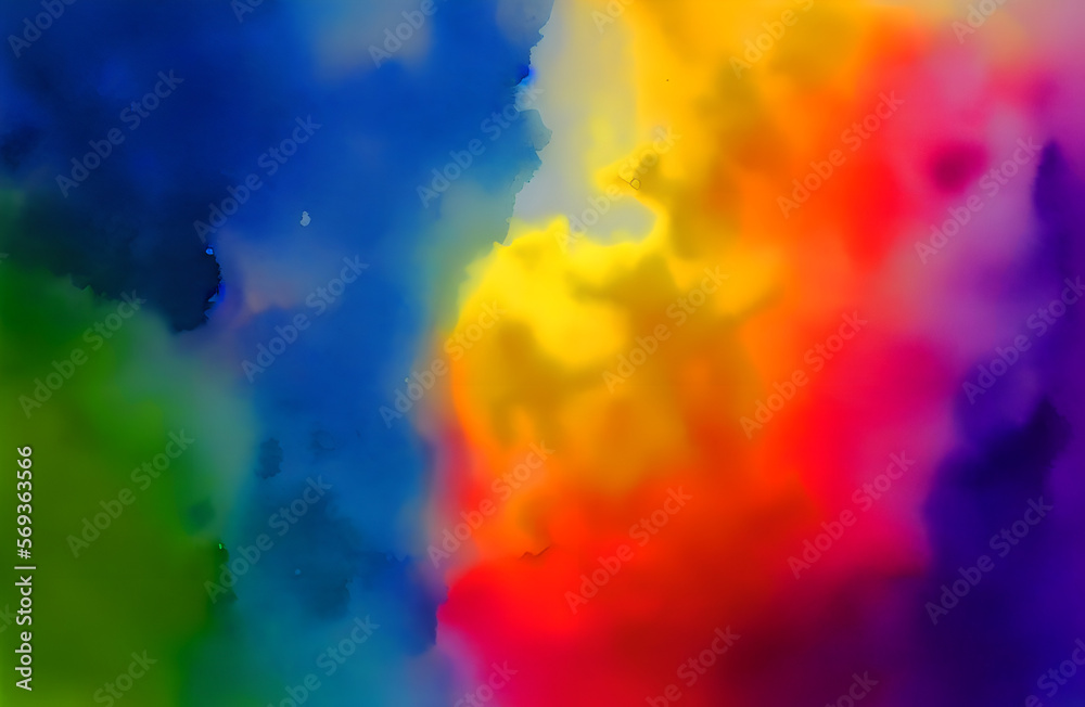 a texture with colorful watercolor running into each other - generative ai