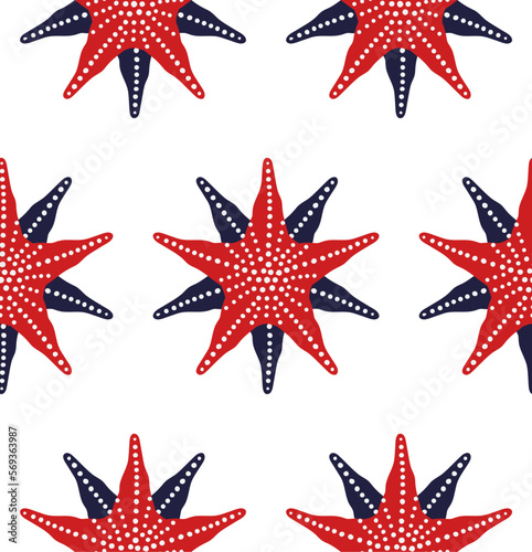 Starfishes seamless pattern   Nautical pattern