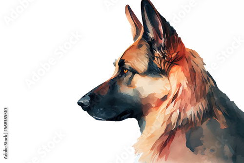 German Shepherd. Watercolor