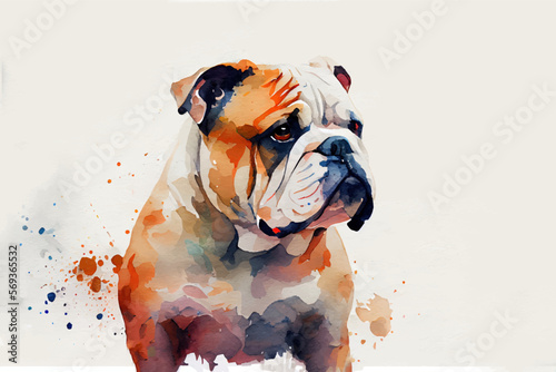 Bulldog. Watercolor