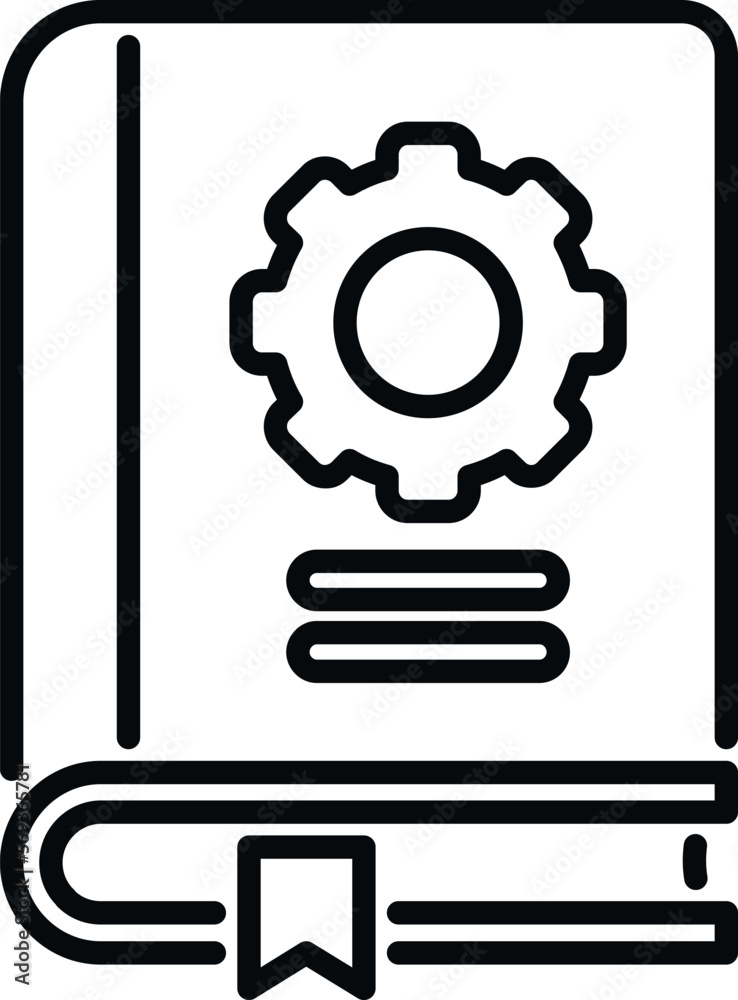 Guide book icon outline vector. Manual paper. Report help Guide book icon outline vector. Manual paper. Report help