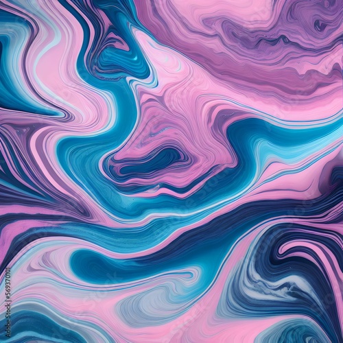 abstract background twirling line with lighter pink and blue pastel, generative art by A.I.