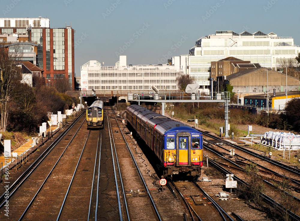 Fototapeta premium UK, England, London, Wimbledon train rails