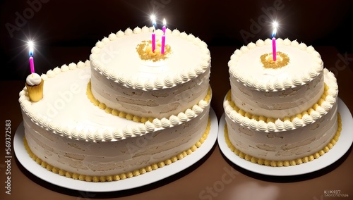 Delicious birthday cakes with candles on it 