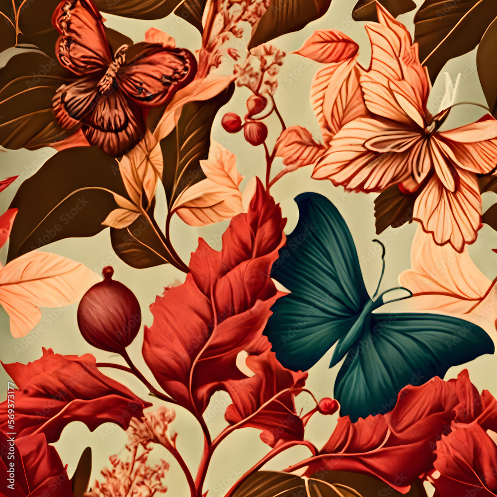 Fototapeta premium seamless floral pattern