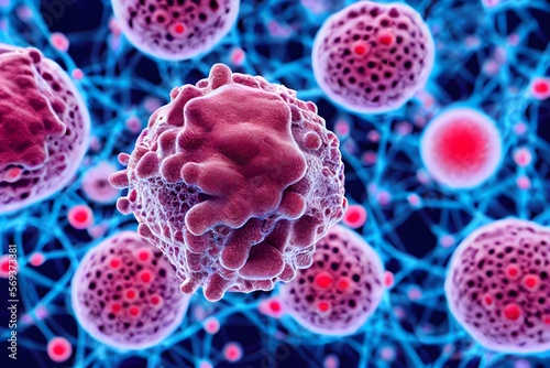 cancerous cell under a microscope generative ai