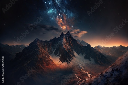 Mountains with Milky Way