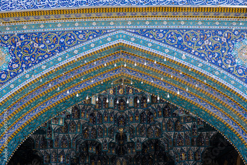 Karbala, iraq - February 04, 2023: photo of the holy shrine of imam Hussain in Karbala city photo