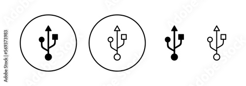 Usb icon vector for web and mobile app. Flash disk sign and symbol. flash drive sign.