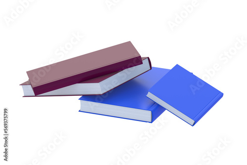 Free Download Scattered books isolated on white background. 3d render - GFXLoad