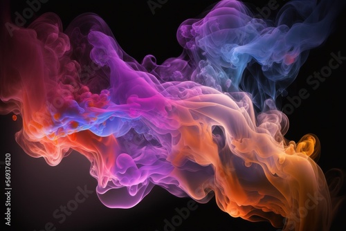 abstract smoke splatted background. Colorful smokes explosion background. Colored cloud. Colorful dust explode.ai generate.