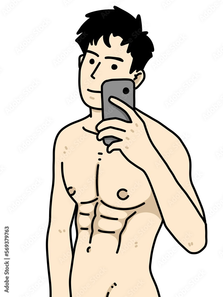 Fototapeta premium cute man cartoon on white background