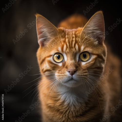 portrait of an orange tabby generative ai