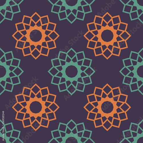 Seamless pattern with geometric ornament.