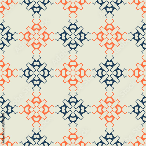 Bright seamless pattern with geometric ornament.