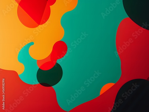Abstract background featuring multiple layers of shapes and pattern created with Generative AI technology 