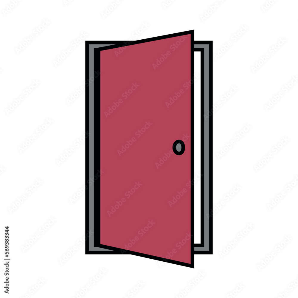 Door icon on white. Door icon on white.