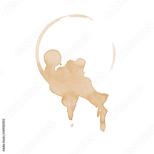 Fotomurale Coffee stains isolated on a transparent background