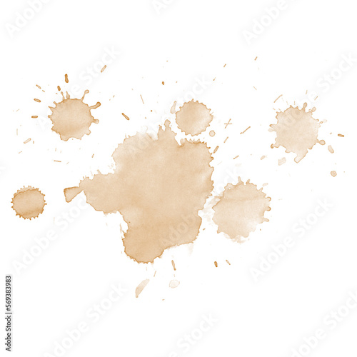 Coffee stains isolated on a transparent background. Royalty high-quality free stock PNG image of Coffee and Tea Stains Left by Cup Bottoms. Round coffee stain isolated, cafe stain fleck drink beverage photo