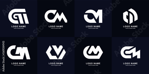 Collection letter CM or MC monogram logo design