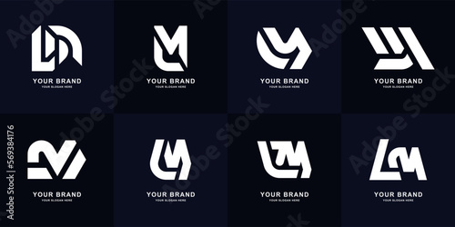 Collection letter LM or ML monogram logo design