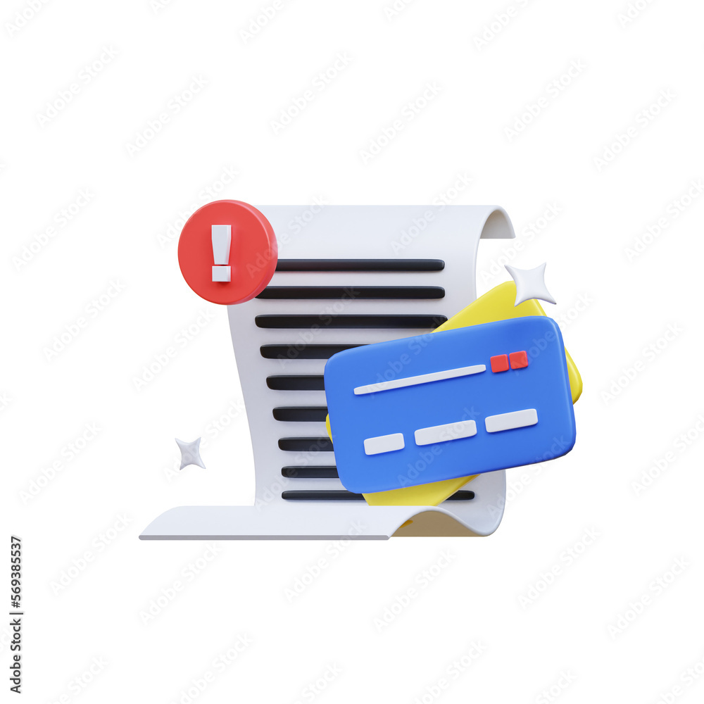 3d online payment alert icon illustration object 3d online payment alert icon illustration object