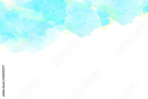 ブルーのアブストラクト 水彩タッチ 青空のイメージ