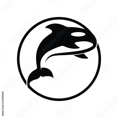 killer whale orca logo vector illustration