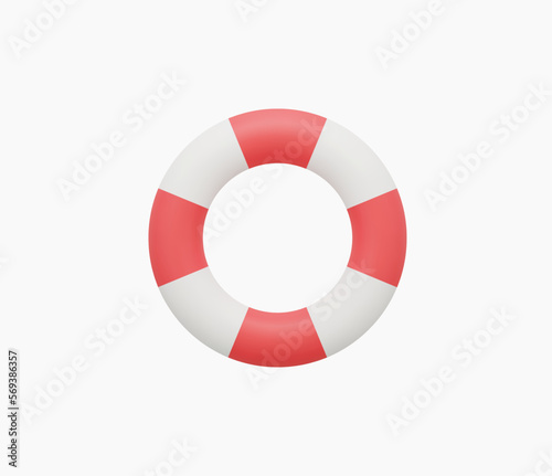 3d Realistic Lifebuoy Swim ring vector Illustration
