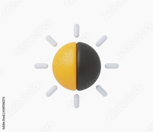 3d Realistic Brightness and Contrast icon vector Illustration