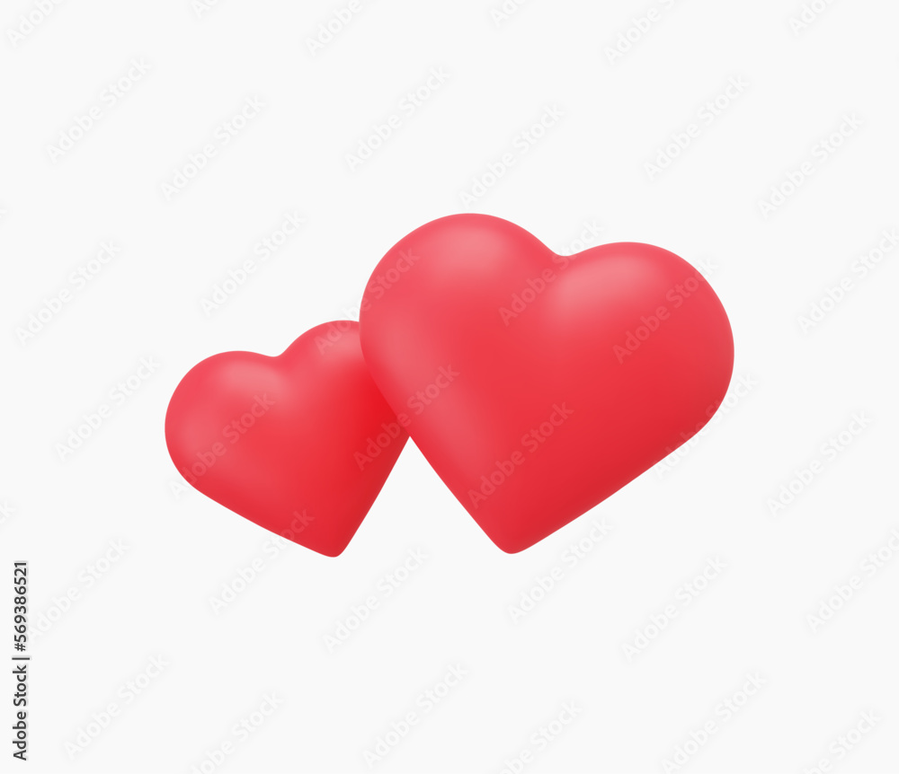 3d Realistic Heart or Love Icon vector illustrations. 3d Realistic Heart or Love Icon vector illustrations.