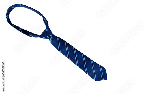 Blue tie for fathers day holiday concept on transparent background 
