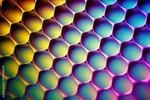 holographic honeycomb background, generative ai composite