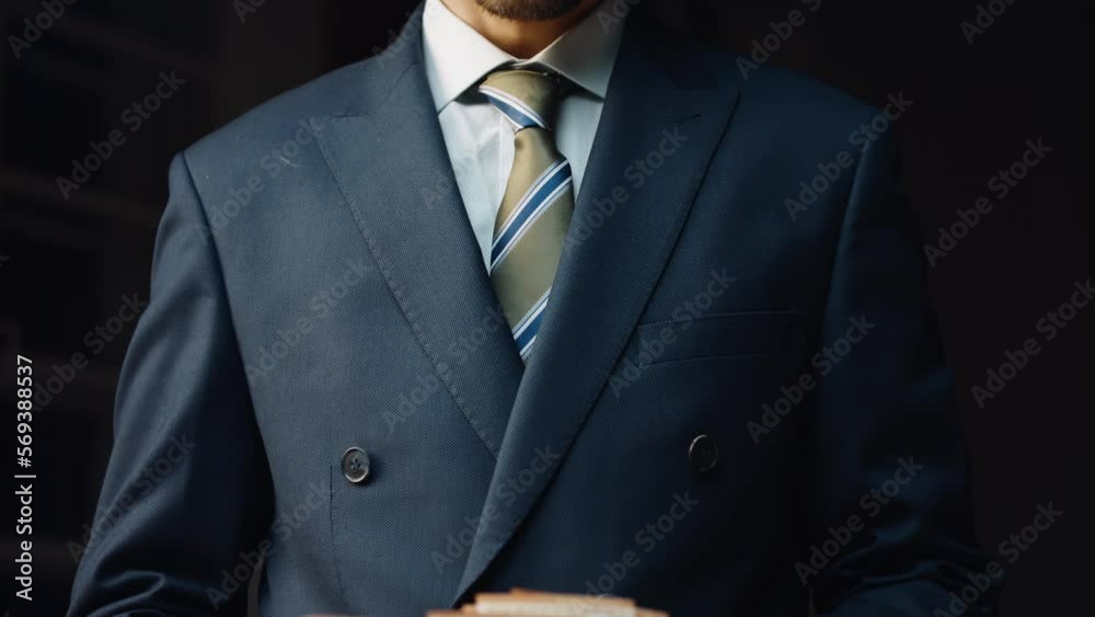 Successful financier counting salary in euro close up. Man calculating banknotes Successful financier counting salary in euro close up. Man calculating banknotes