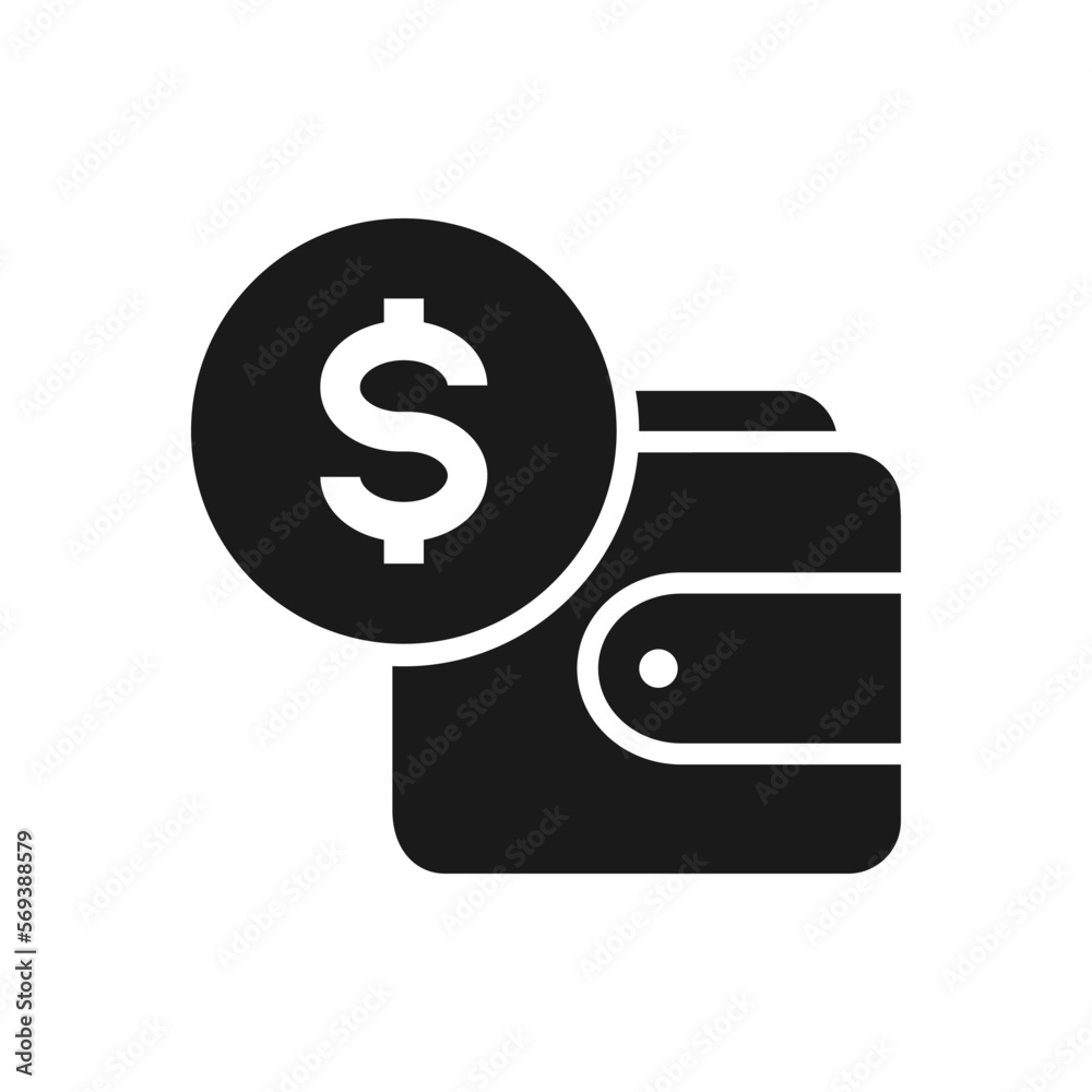 Dollar wallet flat icon isolated on white background. Vector illustration Dollar wallet flat icon isolated on white background. Vector illustration