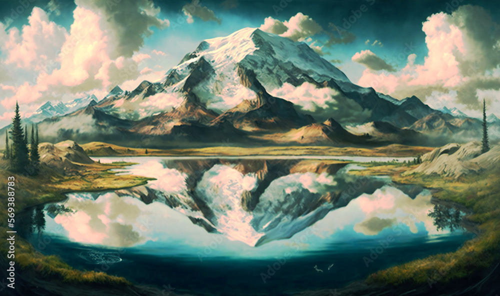 A stunning depiction of the natural world in a state of flux, with the land and sky transforming before the viewer's eyes