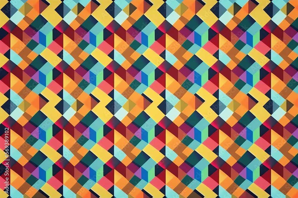 Vibrant 3D Pattern Collage Generative AI Vibrant 3D Pattern Collage Generative AI
