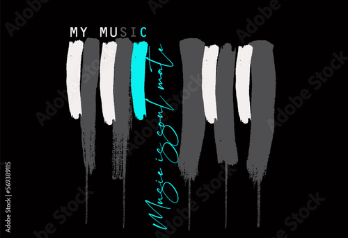 art graffiti, grunge music poster background template, Music piano keyboard  illustration for  tee t shirt, card,