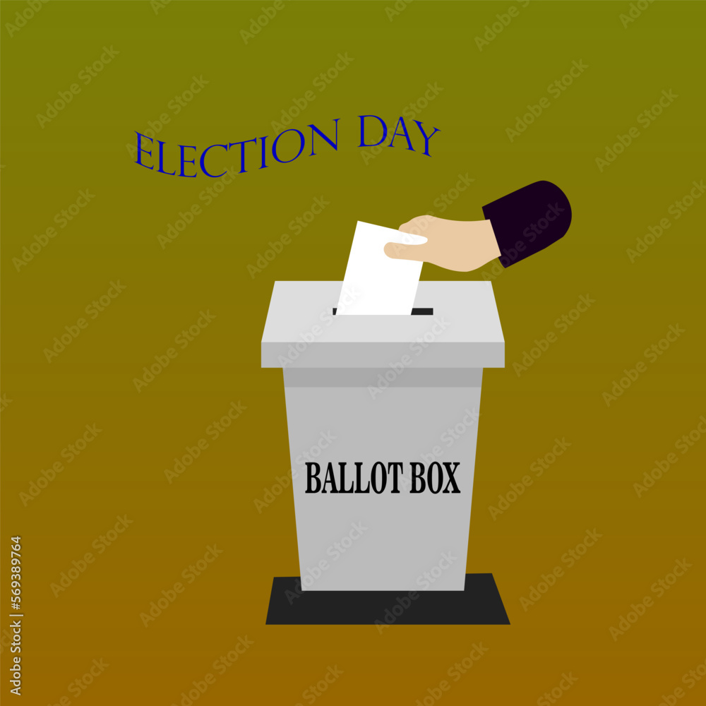 ballot box. election day. illustration design. hand hold a paper. ballot box. election day. illustration design. hand hold a paper.