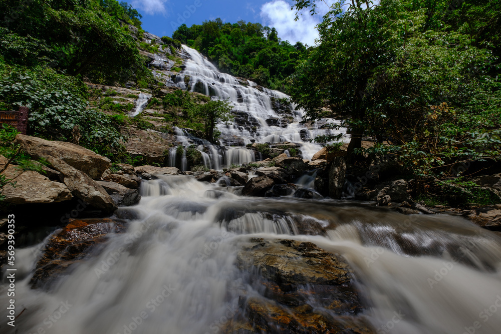 waterfall in the mountains