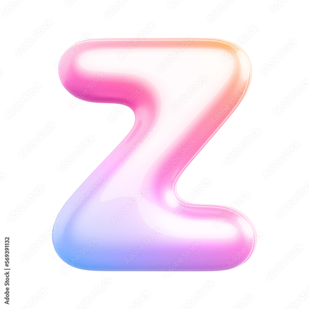 3d letter Z . 3d alphabet gradient with Generative AI 3d letter Z . 3d alphabet gradient with Generative AI