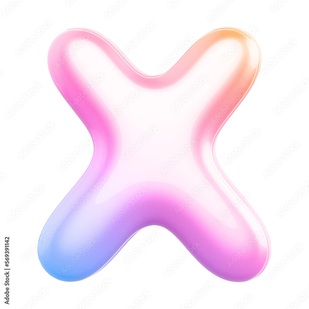 3d letter X . 3d alphabet gradient with Generative AI 3d letter X . 3d alphabet gradient with Generative AI